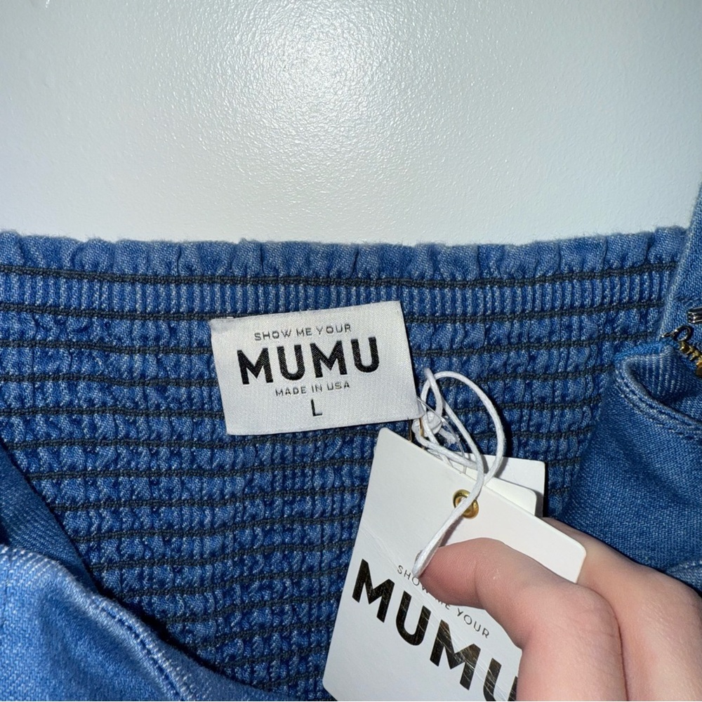 NWT Show Me Your MuMu Billings Dress Denim Mini Dress - Picture 8 of 9